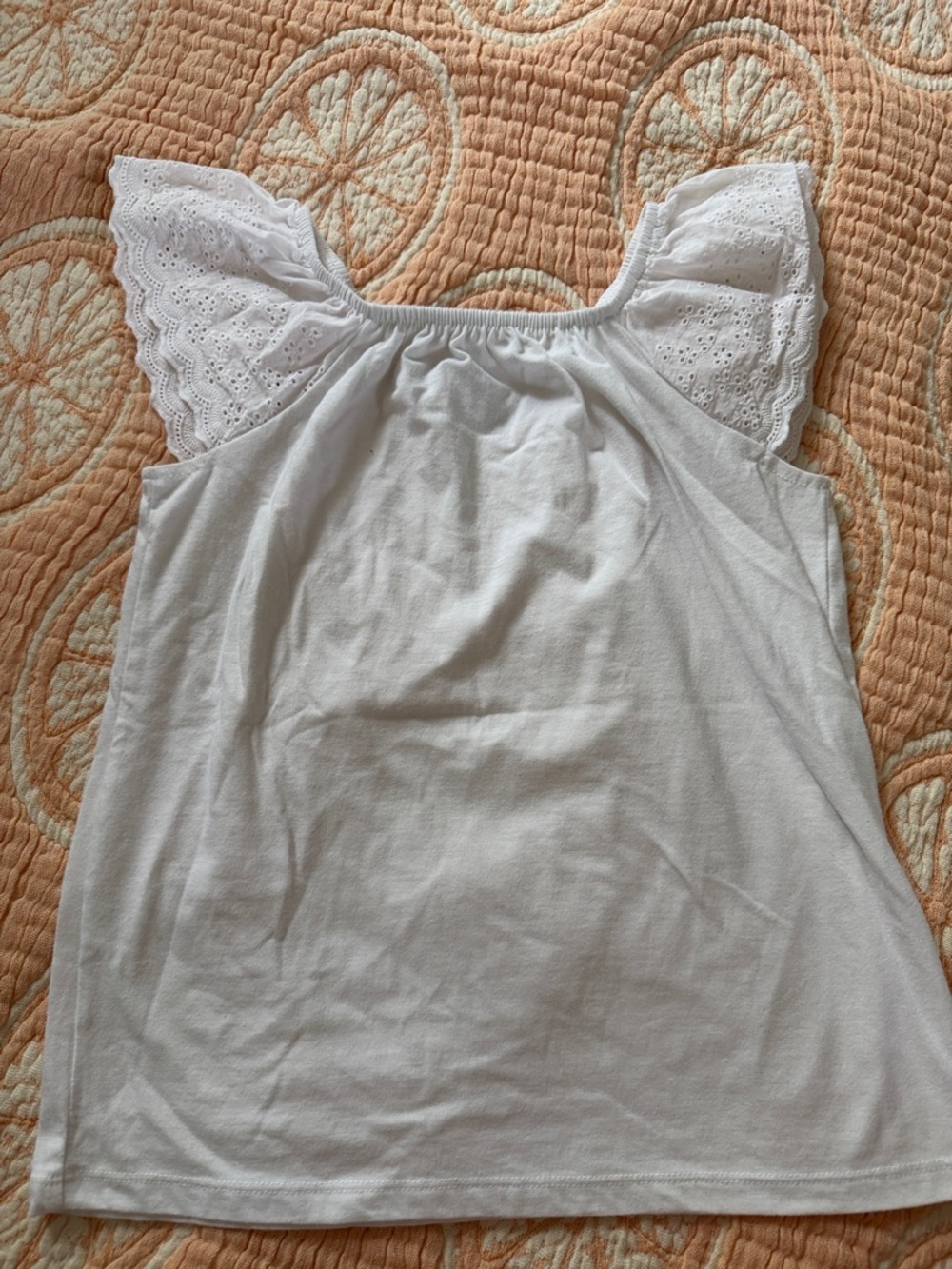 Cat & Jack White Eyelet Flutter Sleeve Tank Top